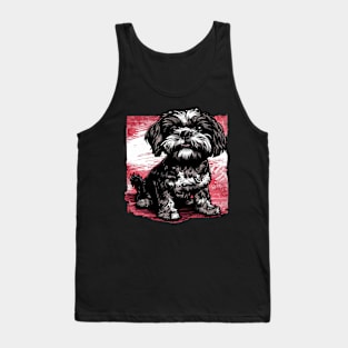 Retro Art Shih Tzu Dog Lover Tank Top